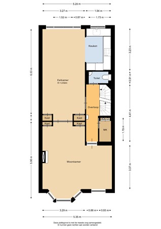 Floorplan - Rodenrijselaan 16b, 3037 XE Rotterdam